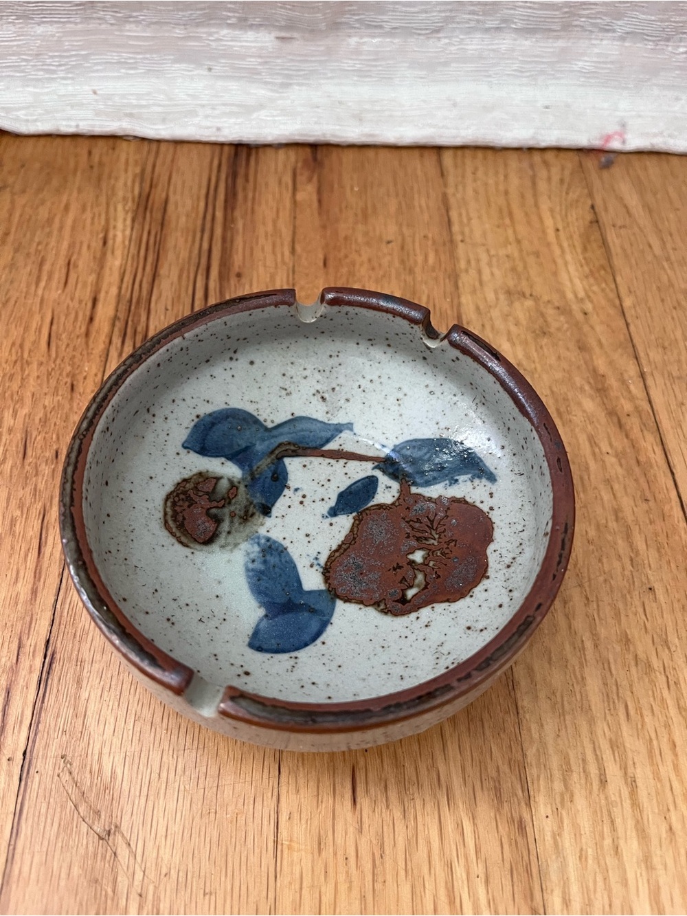 Vintage Ceramic Ashtray Colorful Floral‎ Design Retro Home Decor MCM handmade